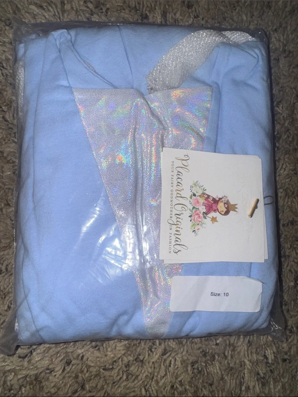 Girls' Light Blue Theater Costume Dress with Twirl Skirt